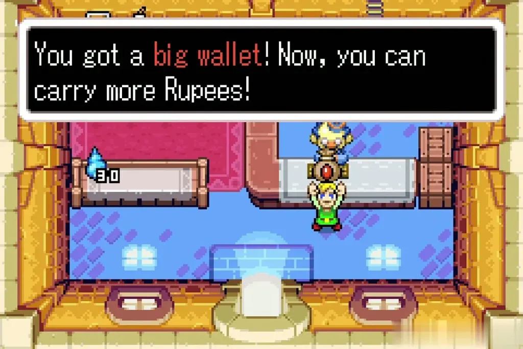 Link holding up the big wallet with the message You got a big wallet Link holding up the big wallet with the message You got a big wallet