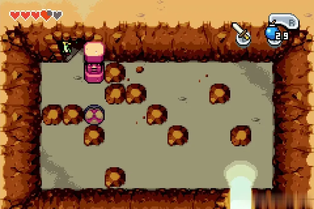 The boulder in the last pit and the totem pushed aside The boulder in the last pit and the totem pushed aside