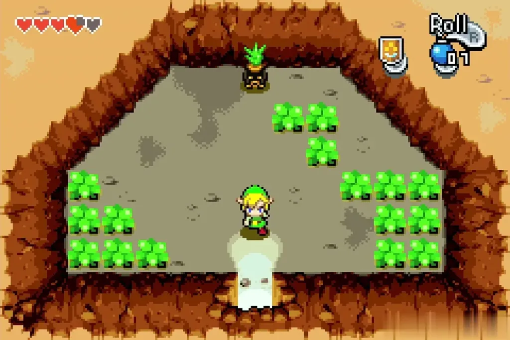 Link leaving the Grip Ring cave with the ring bought Link leaving the Grip Ring cave with the ring bought