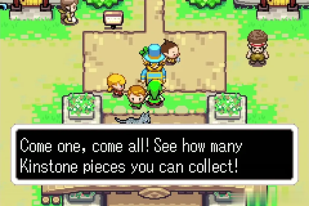 The Hurdy-Gurdy Man calling kids over to see how many Kinstone pieces they can collect The Hurdy-Gurdy Man calling kids over to see how many Kinstone pieces they can collect