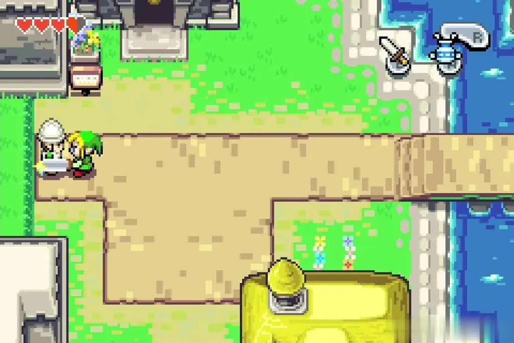 Link charging his sword in front of the soldier Link charging his sword in front of the soldier