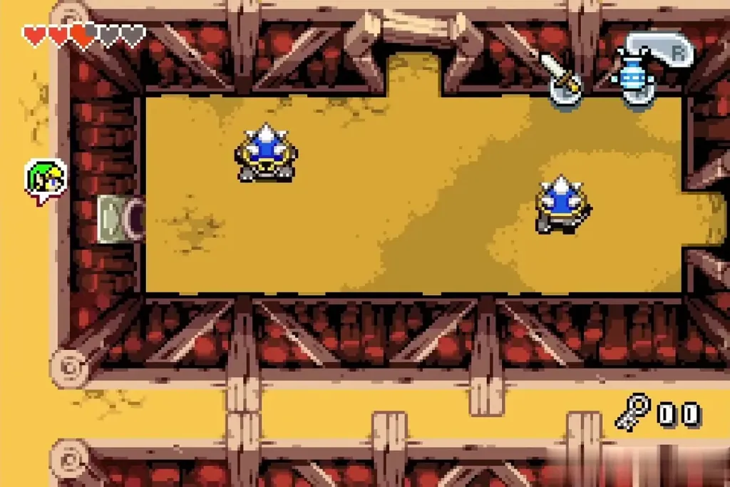 Tiny Link in a room with huge Spiked Beetles Tiny Link in a room with huge Spiked Beetles