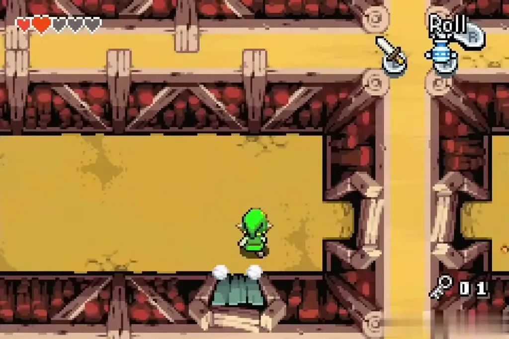 Link at the locked door ready to use the Small Key Link at the locked door ready to use the Small Key