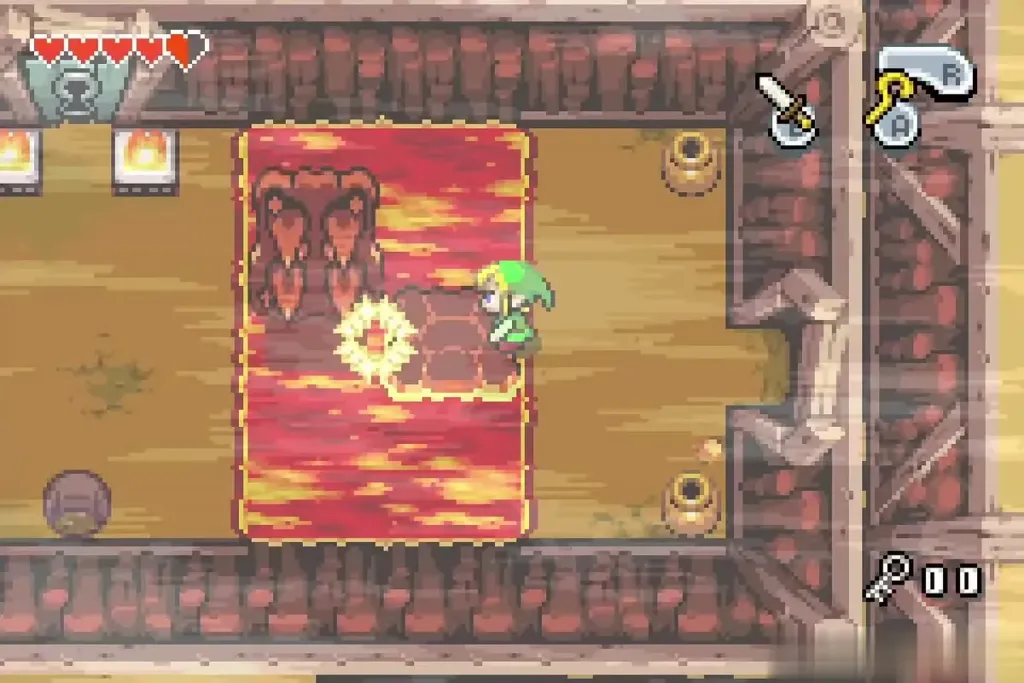 Link flipping the upside-down sinking stone with the Cane Link flipping the upside-down sinking stone with the Cane