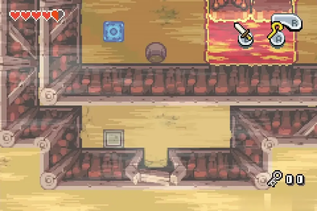The higher ledge with the blue warp pad created The higher ledge with the blue warp pad created