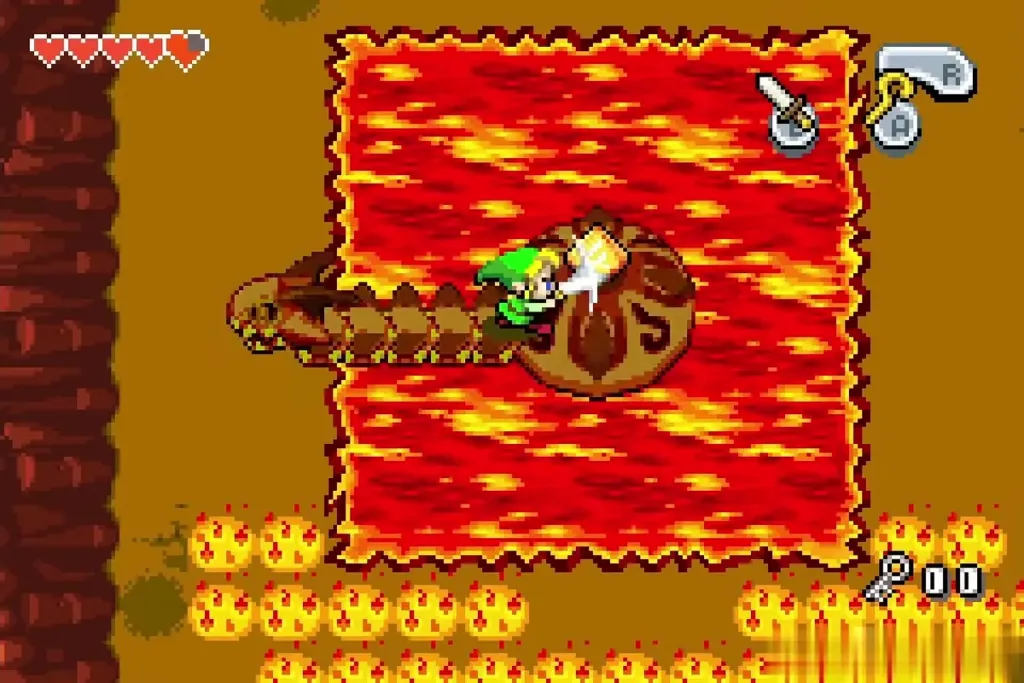 Link slashing the jewel on Gleerok's back in a later round Link slashing the jewel on Gleerok's back in a later round