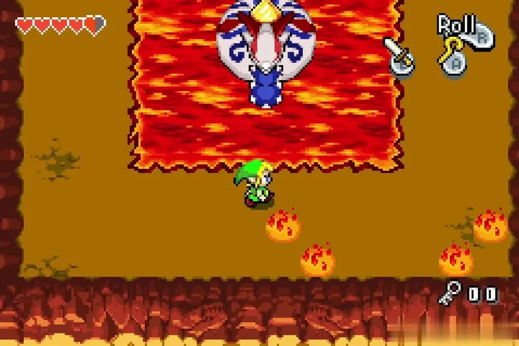Gleerok with its shell flipped over as Link steps toward the neck Gleerok with its shell flipped over as Link steps toward the neck