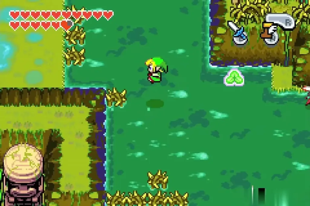 Link wading through the Castor Wilds swamp toward the southwest