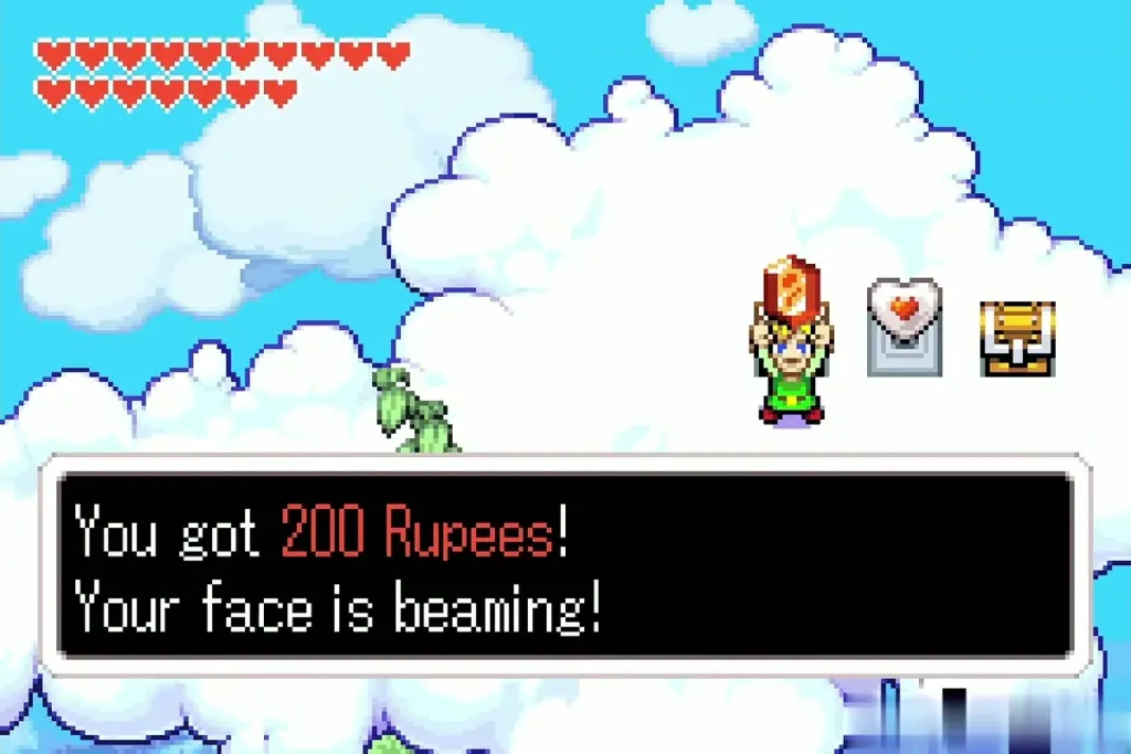 Link holding up 200 Rupees on the cloud: You got 200 Rupees!