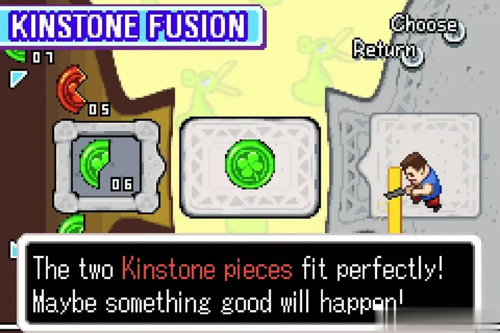 Kinstone Fusion screen with the green Kinstone piece joined with Doyle