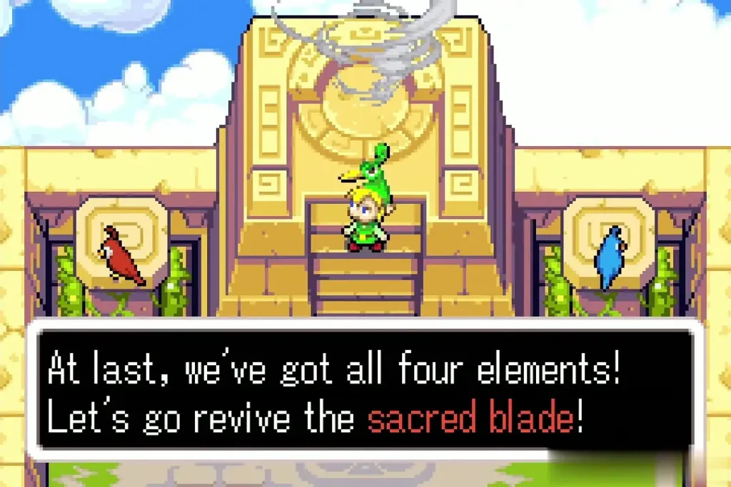 Ezlo says they have all four Elements and can revive the sacred blade