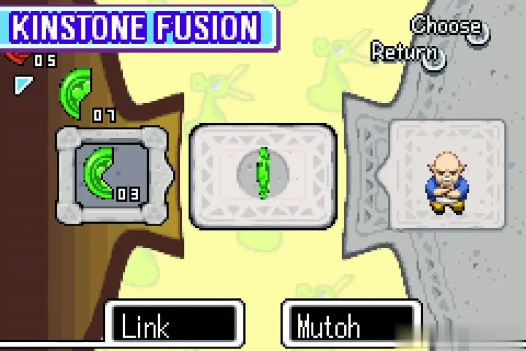 Kinstone Fusion screen with the green Kinstone piece joined with Mutoh
