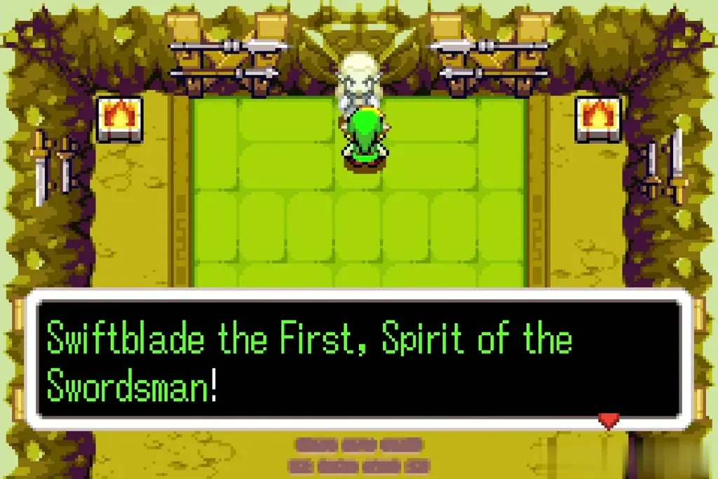 Swiftblade the First, Spirit of the Swordsman, introduces himself to Link