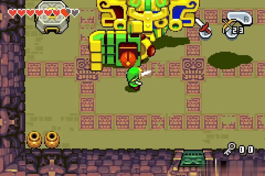 Link slashing a Mazaal hand after shooting its eye Link slashing a Mazaal hand after shooting its eye