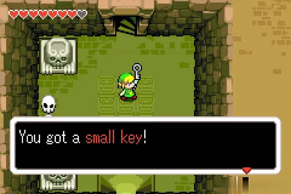 Link holding up a Small Key with the You got a small key message Link holding up a Small Key with the You got a small key message