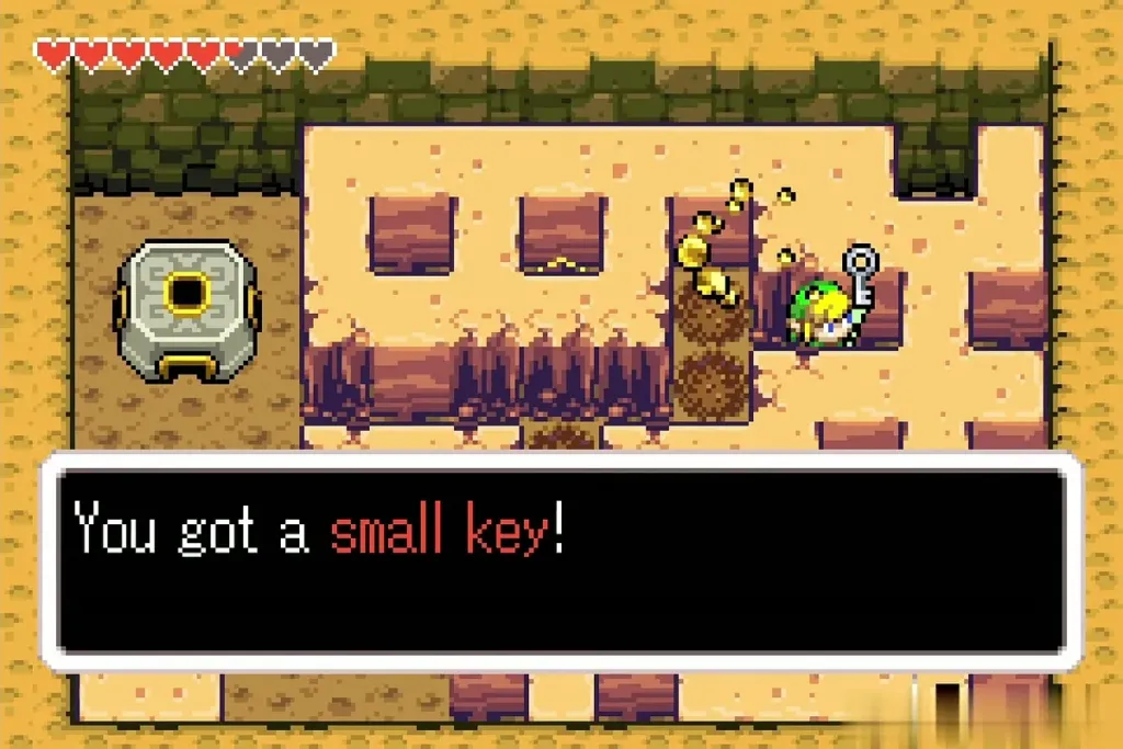 Link holding the fourth Small Key with You got a small key Link holding the fourth Small Key with You got a small key