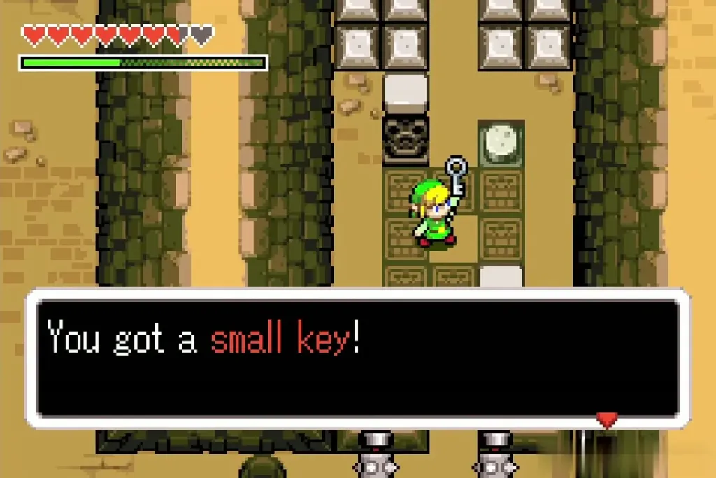 Link holding up the third Small Key with the You got a small key message Link holding up the third Small Key with the You got a small key message