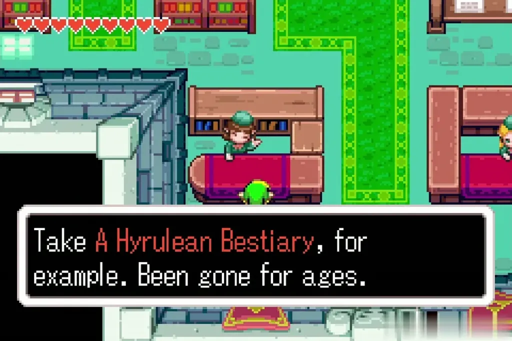 The librarian naming A Hyrulean Bestiary as an overdue book The librarian naming A Hyrulean Bestiary as an overdue book