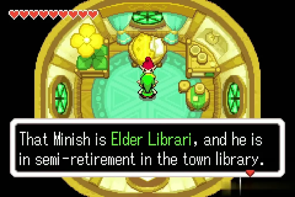 The Forest Minish saying Elder Librari is in semi-retirement in the town library The Forest Minish saying Elder Librari is in semi-retirement in the town library
