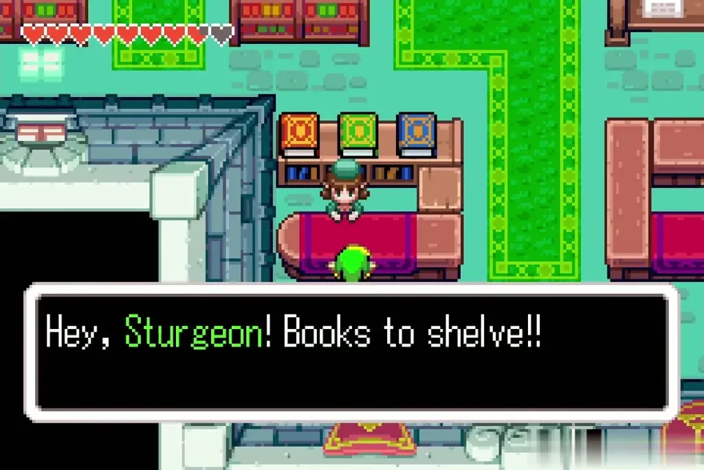 The librarian calling for Sturgeon to shelve the books The librarian calling for Sturgeon to shelve the books
