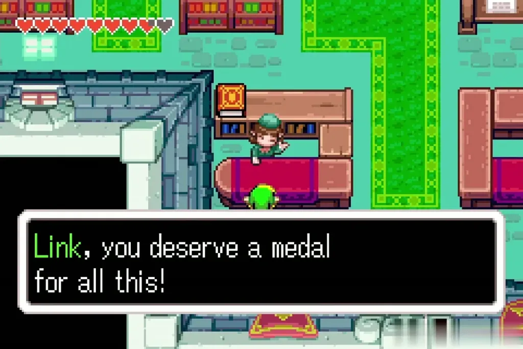 The librarian telling Link he deserves a medal for all this The librarian telling Link he deserves a medal for all this