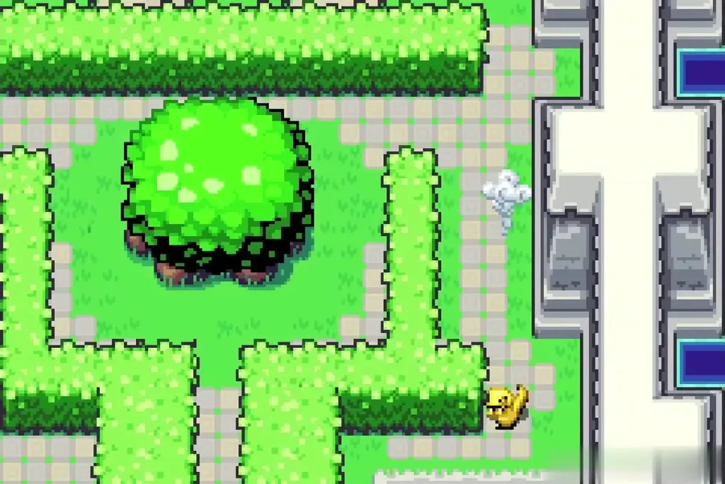 Hyrule Castle Garden hedges as the fusion takes effect