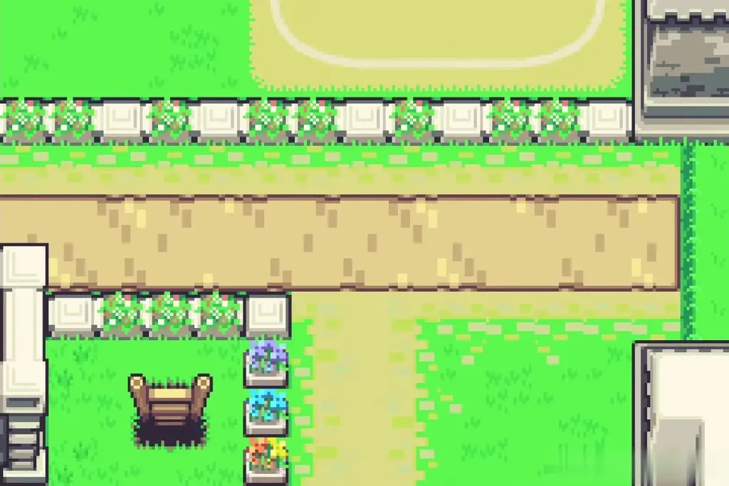 Empty path outside Hyrule Town where the Goron will set up