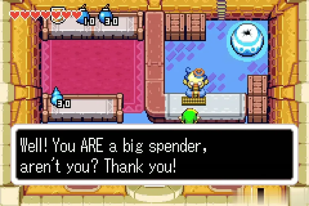 Stockwell thanking Link as the rupee count drops after the purchase
