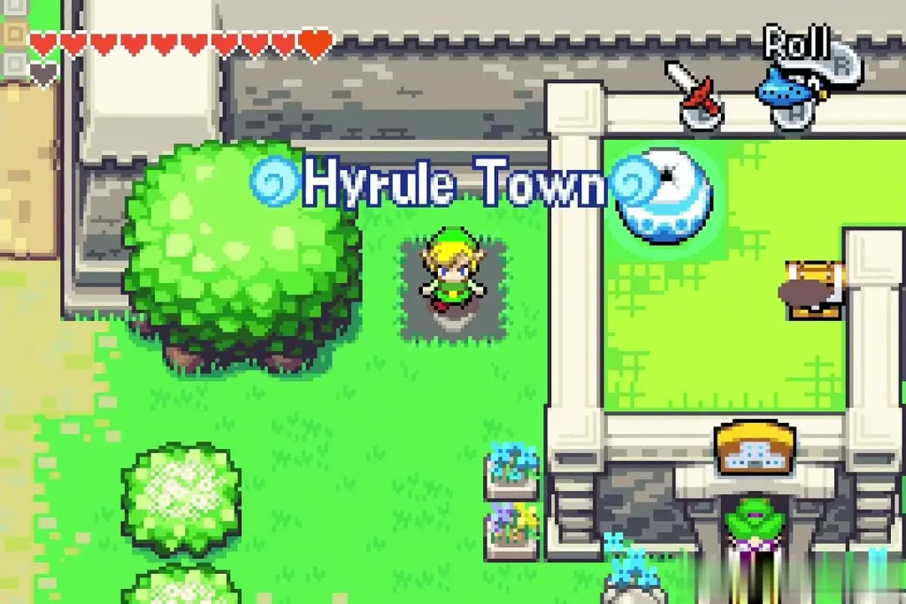 Link arriving at the Hyrule Town Wind Crest Link arriving at the Hyrule Town Wind Crest