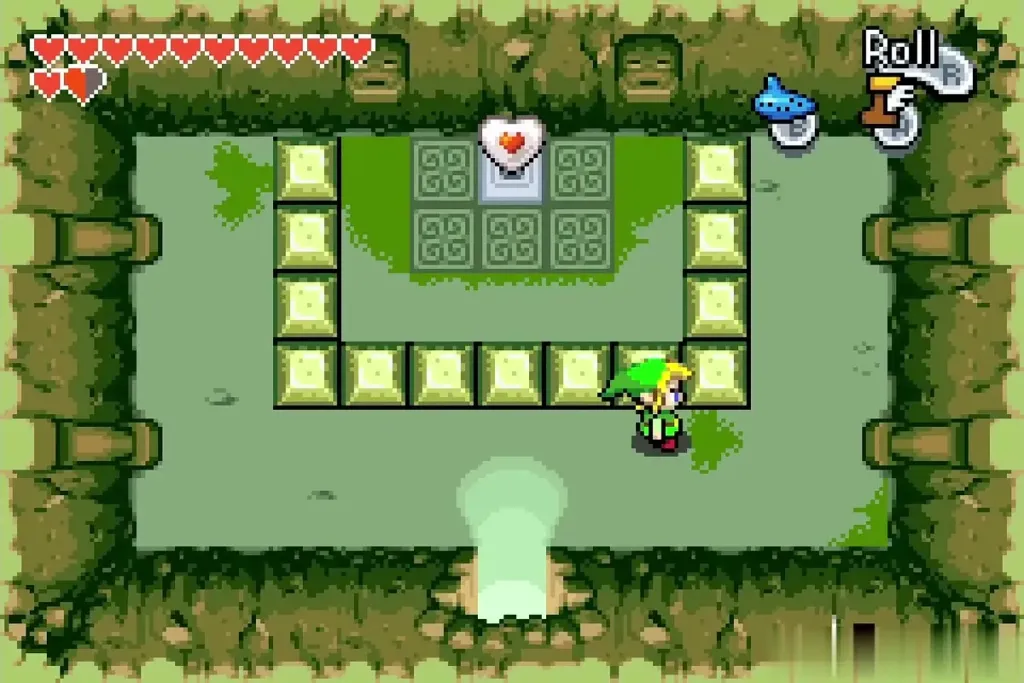 Block cave with the heart on its pedestal and a path to clear Block cave with the heart on its pedestal and a path to clear