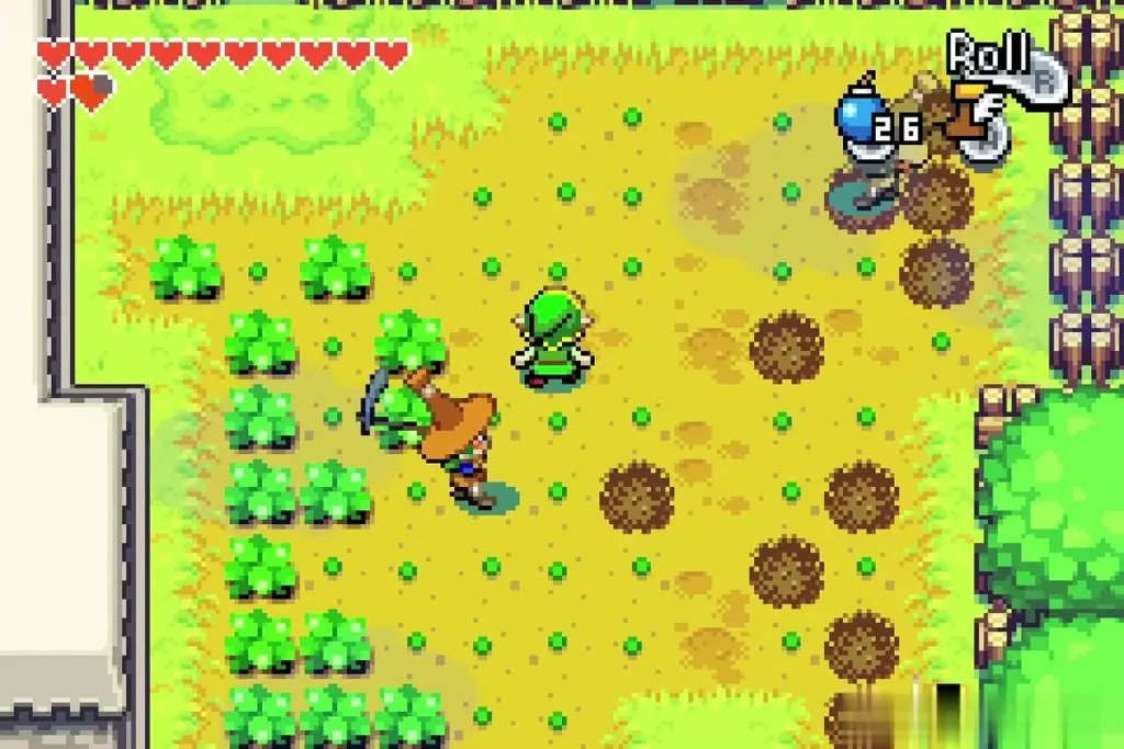 Link beside Meenie the miner in the farm field Link beside Meenie the miner in the farm field