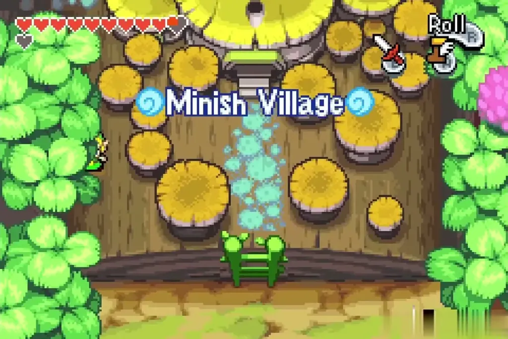 Minish Village with its clover-leaf rooftops Minish Village with its clover-leaf rooftops
