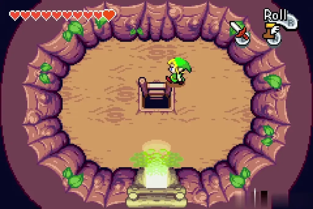 Inside a hollow tree trunk with a staircase going down Inside a hollow tree trunk with a staircase going down
