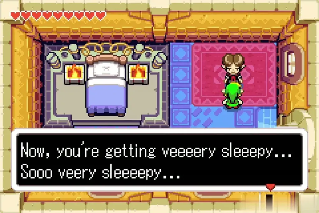 Simon telling Link he is getting sleepy as he lies down in the bed Simon telling Link he is getting sleepy as he lies down in the bed