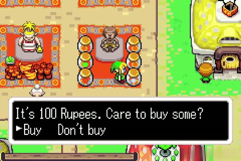 The shop prompt offering White Picolyte for 100 Rupees with Buy selected The shop prompt offering White Picolyte for 100 Rupees with Buy selected