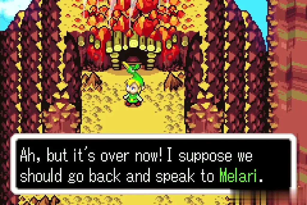 Ezlo telling Link to go back and speak to Melari Ezlo telling Link to go back and speak to Melari