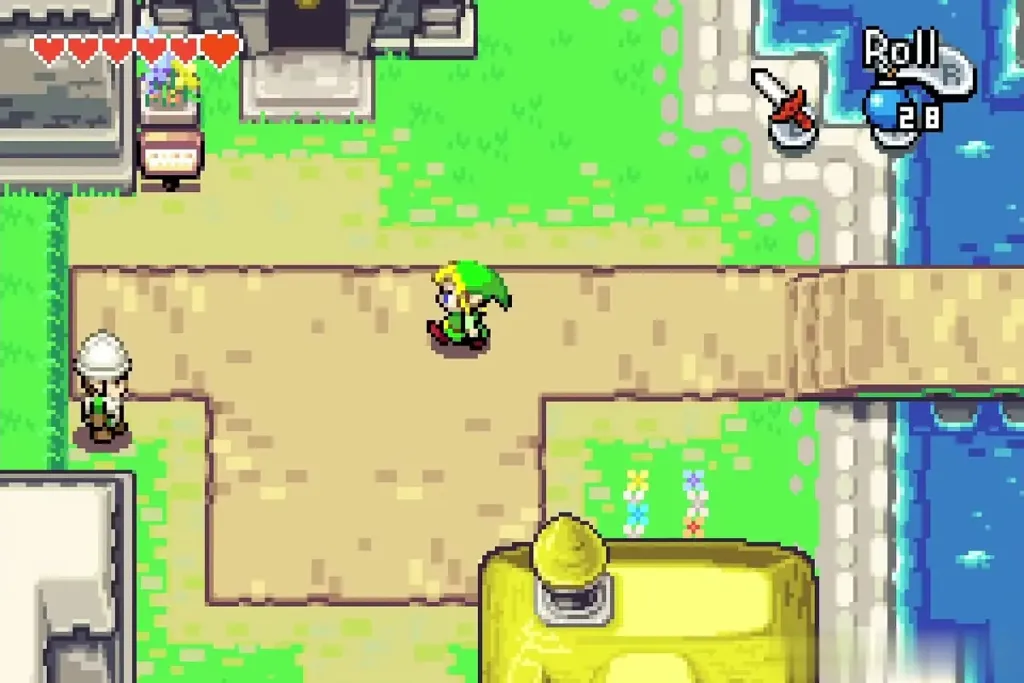 Link walking through western Hyrule Town toward Trilby Highlands Link walking through western Hyrule Town toward Trilby Highlands