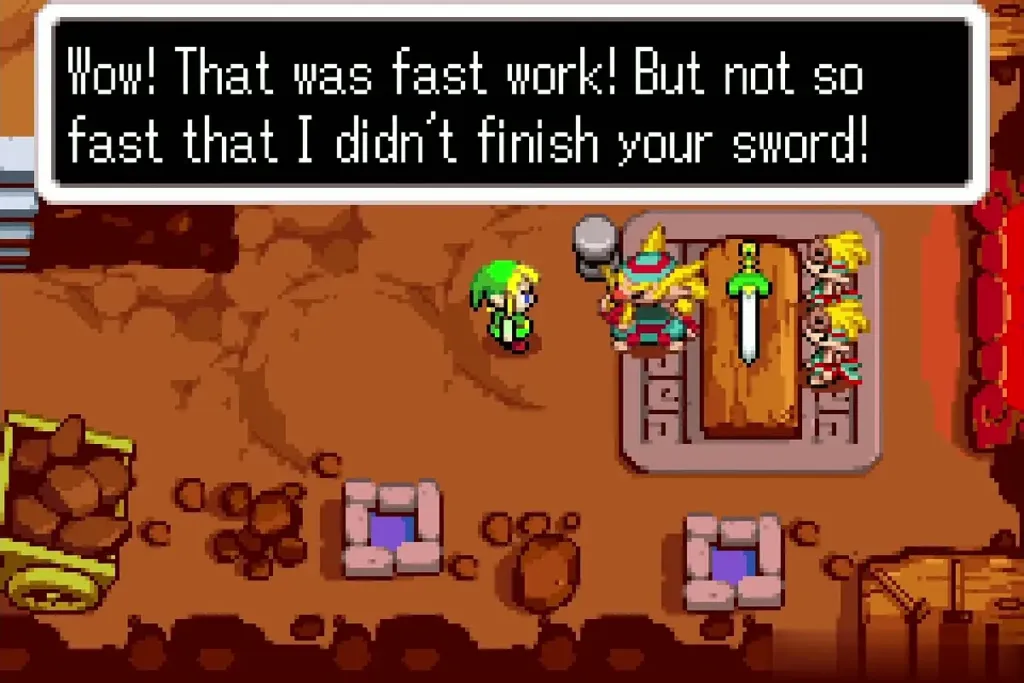 Melari at his forge with the reforged sword lying on the table Melari at his forge with the reforged sword lying on the table