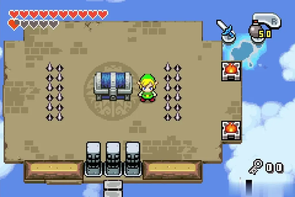 A big chest risen from the emblem in the cleared room A big chest risen from the emblem in the cleared room