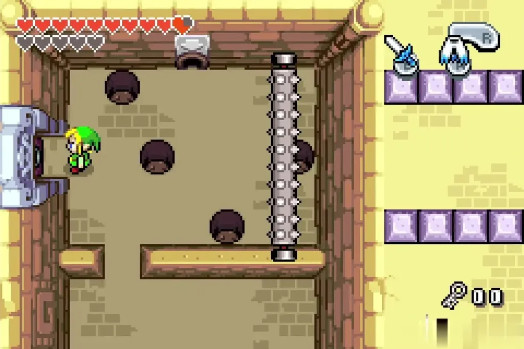 Link at the locked door after spending the small key Link at the locked door after spending the small key