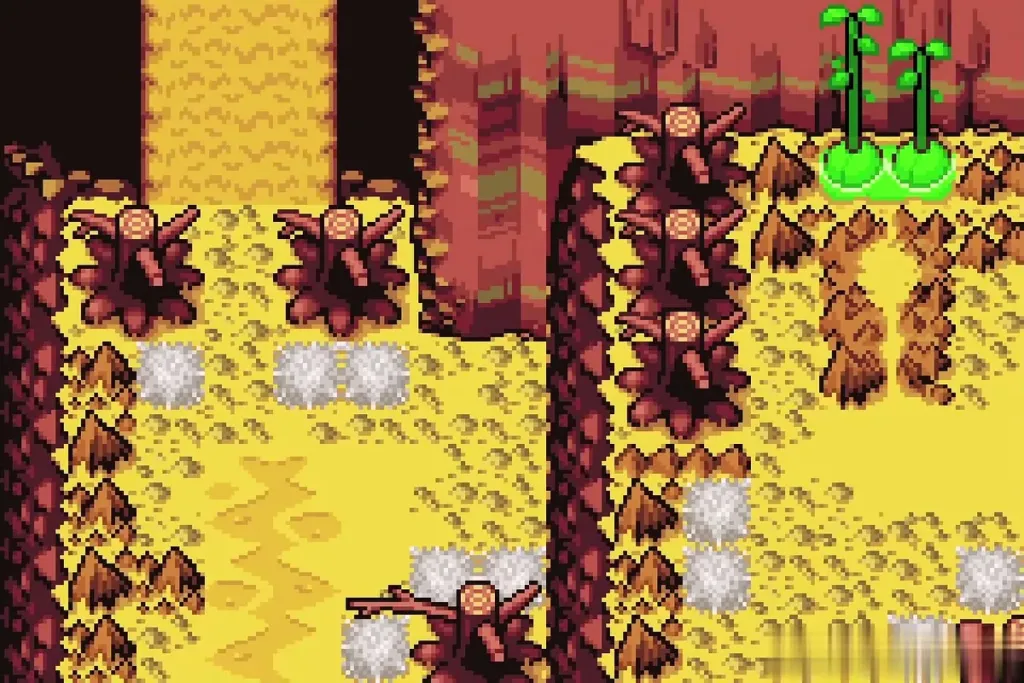 Two green beanstalks sprouting at Mt. Crenel's base after the fusion Two green beanstalks sprouting at Mt. Crenel's base after the fusion
