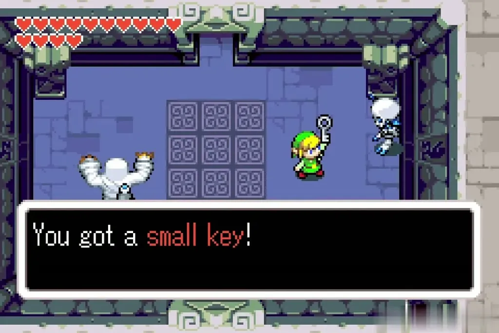 Link holding up a Small Key with the "You got a small key!" message shown