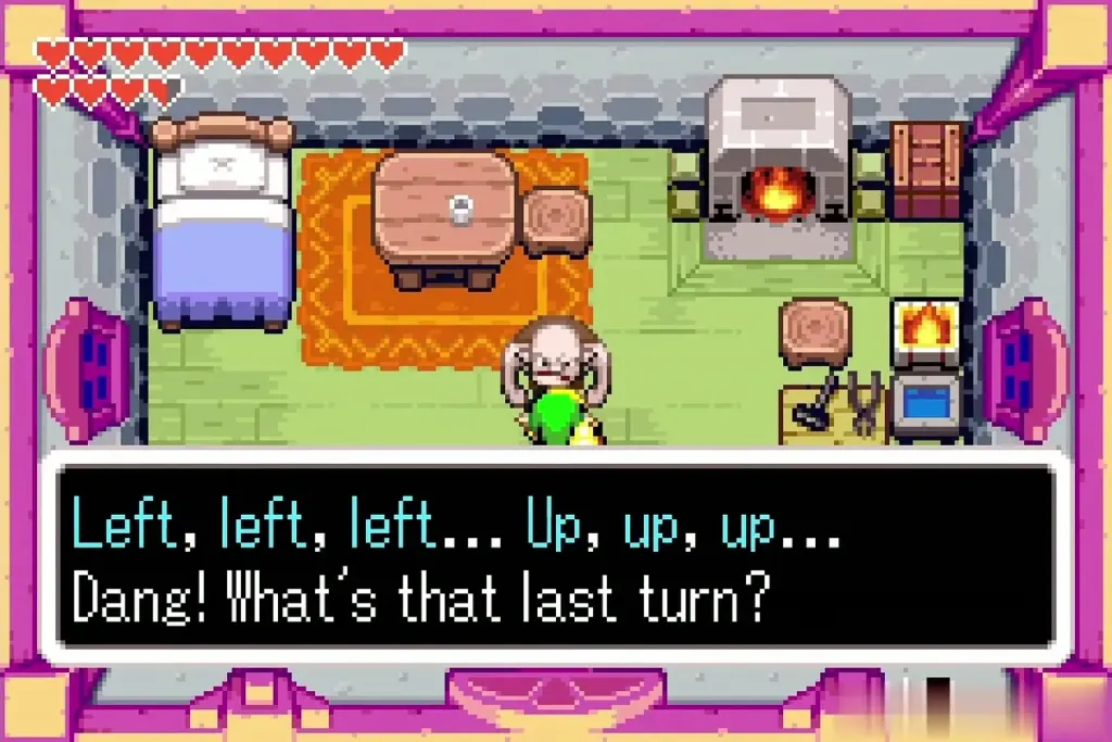 Dampe muttering about directions inside his house