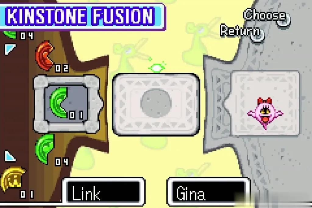 Kinstone Fusion screen with a green half offered beside Gina