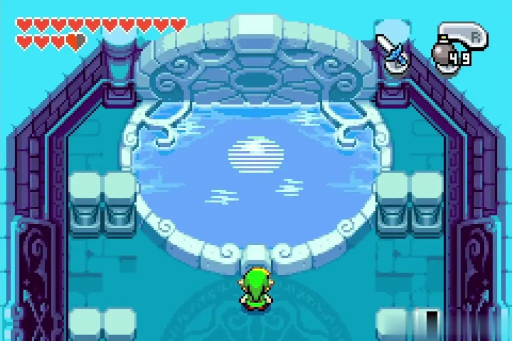 Link at the edge of the Great Dragonfly Fairy's spring
