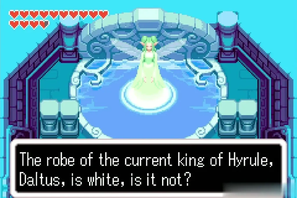 The Great Fairy asking whether the current king's robe is white