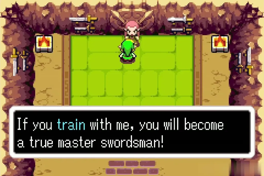 Grimblade telling Link that training will make him a true master swordsman