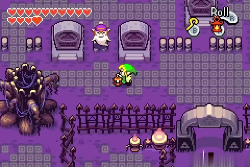 Link near the graveyard gate in Royal Valley at night