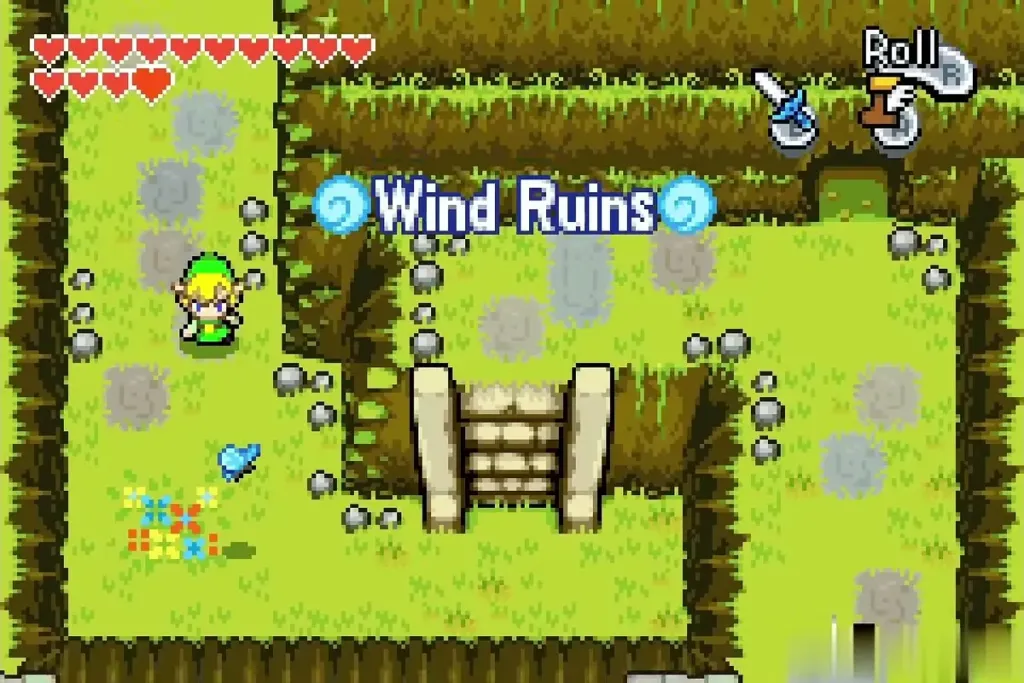 Link entering the Wind Ruins near the stairs