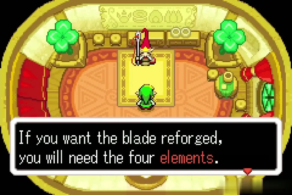 The Elder saying the blade needs the four elements